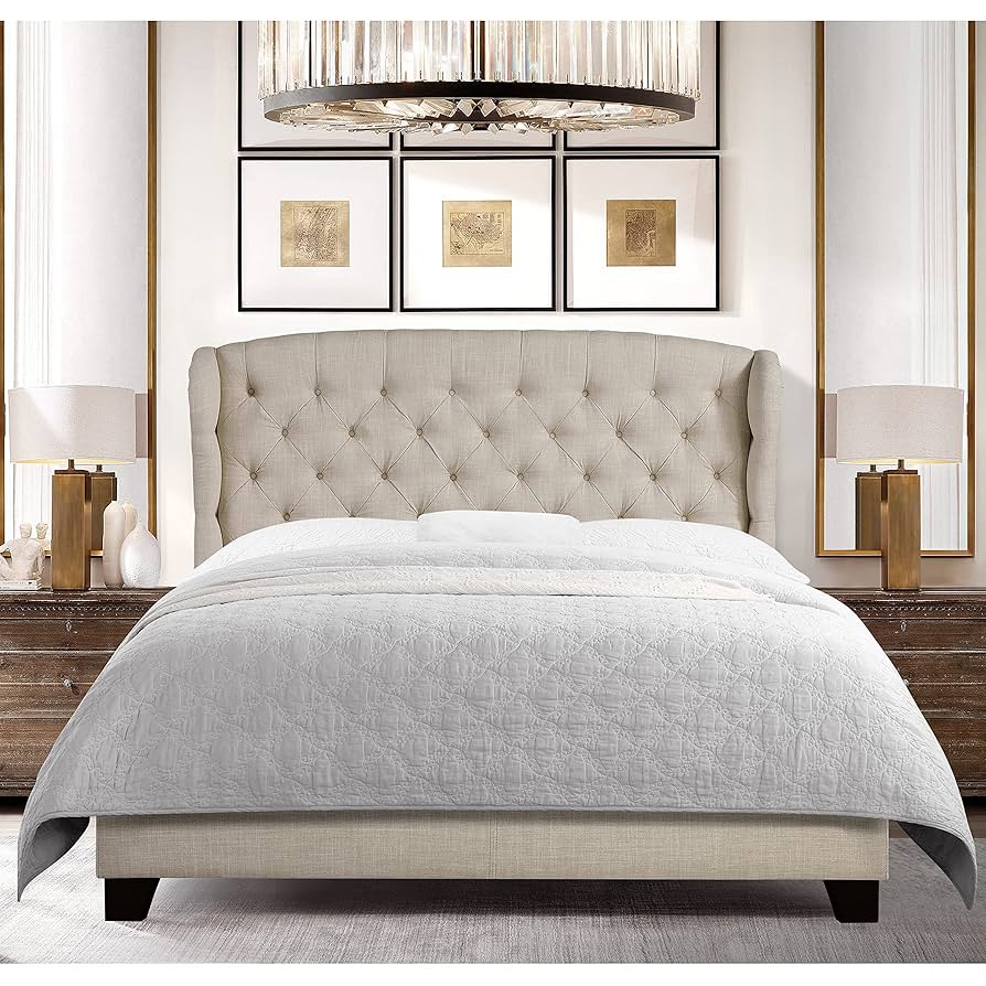 Amazon.com: Rosevera Josie Wingback Bed/Tufted Headboard
